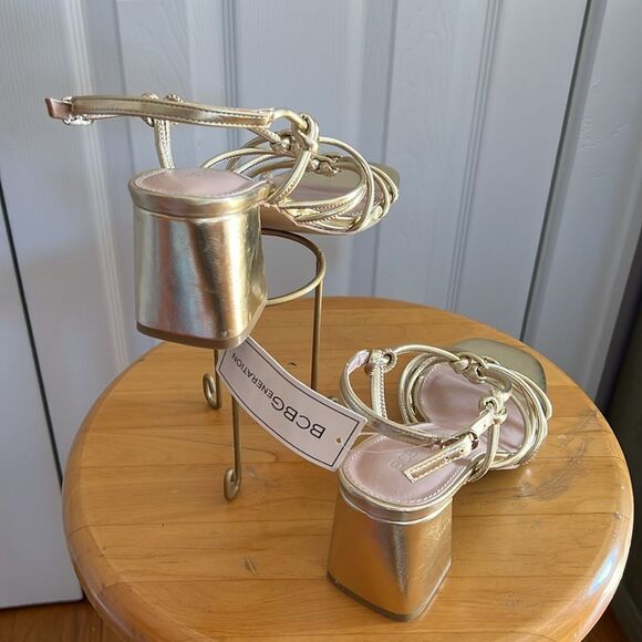 BCBGeneration Gold Strappy Women's Sandals - Picture 10 of 11